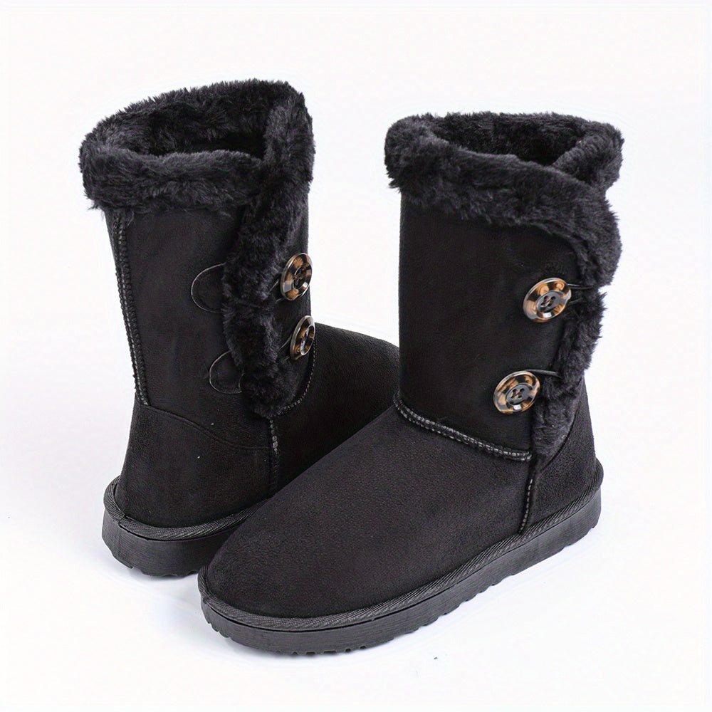 Women's Anti-skid Snow Boots Plush Lined Slip On Shoes