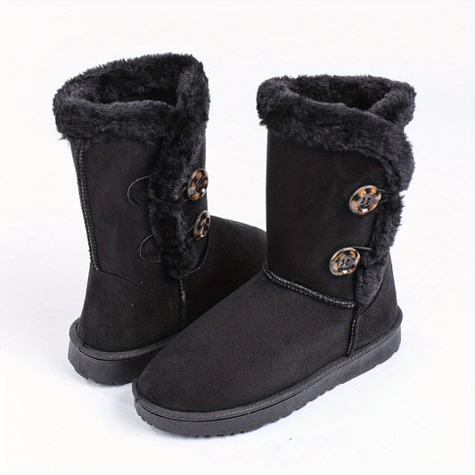Women's Anti-skid Snow Boots Plush Lined Slip On Shoes