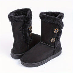 Women's Anti-skid Snow Boots Plush Lined Slip On Shoes