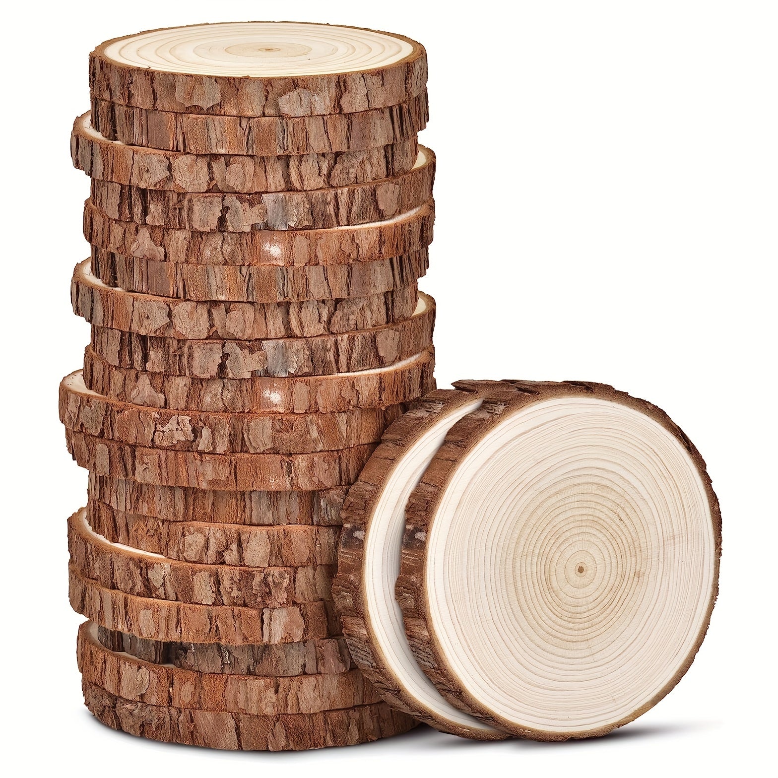 10pcs Large Wood Slices for Centerpieces Unfinished Wooden Ornaments Crafts