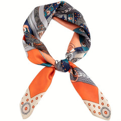 Silk Feeling Square Scarf Thin Breathable Neck Scarf Tie Dye Hairband