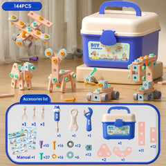 DIY Screw Bolt Puzzle Building Blocks Assembly Toolbox