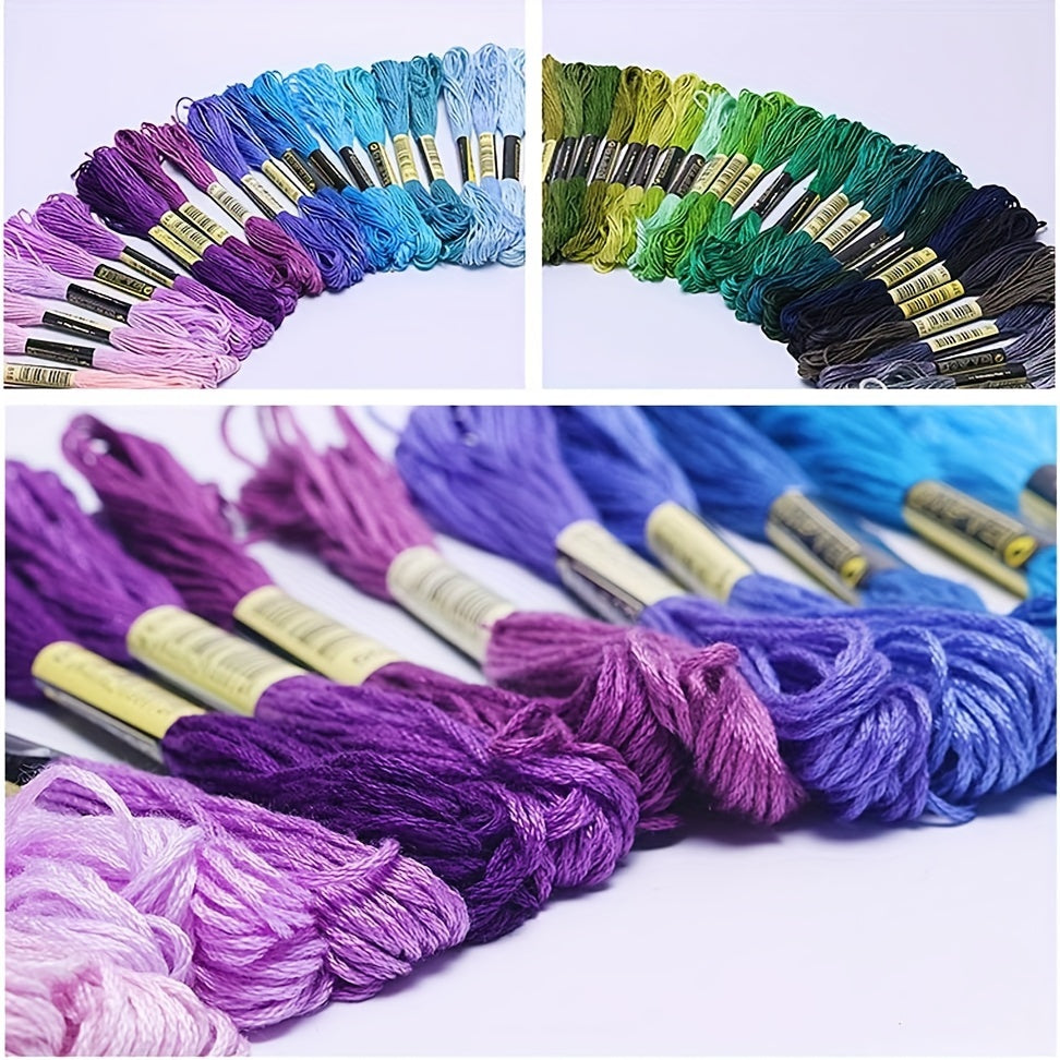 140pcs Rainbow Embroidery Floss Pack - Cross Stitch Threads Bracelet Yarn Craft