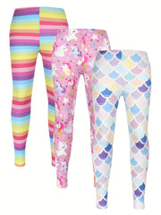 Girls' Tight Leggings Pants High Waist Stretch Skinny Pants