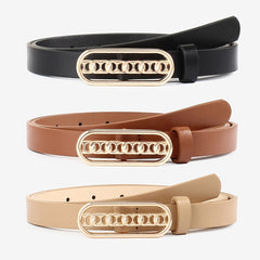 3pcs Classic Leather Belt Multicolor Retro Casual Jeans Decoration
