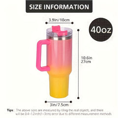 40oz Rainbow Stainless Steel Insulated Water Bottle with Handle & Straw Lid