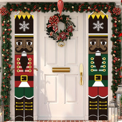 Life Size Nutcracker Outdoor Xmas Decor Soldier Model Banners