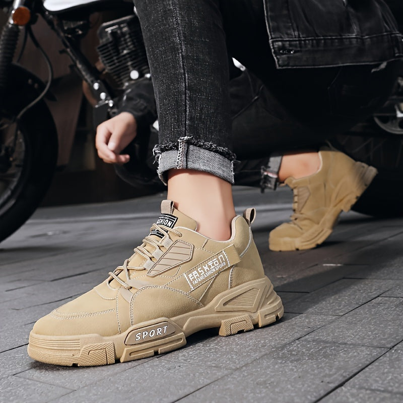 Men's Casual Ankle Boots PU Leather Lace-up Shoes