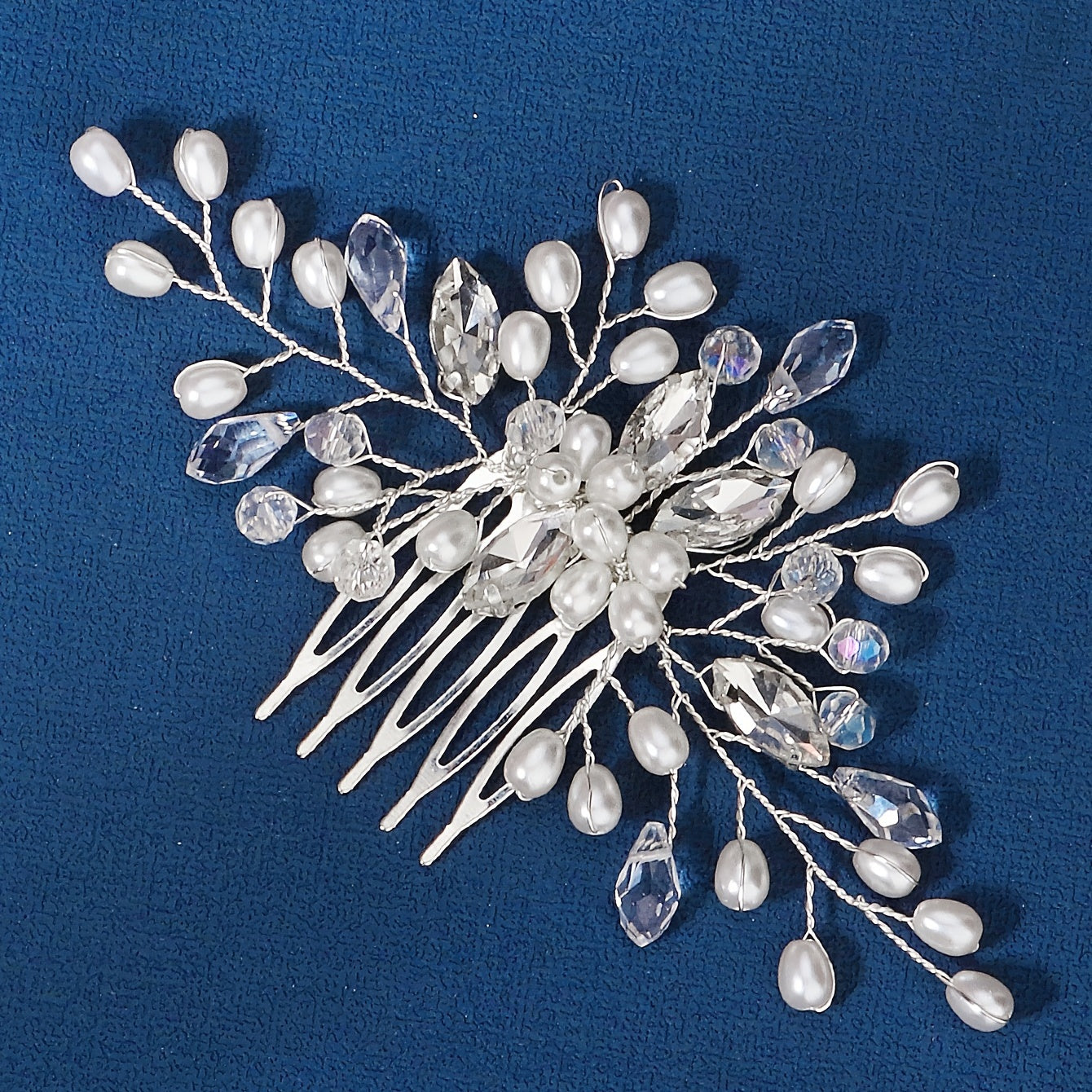 Crystal Bead Bridal Hair Comb Wedding Headpiece