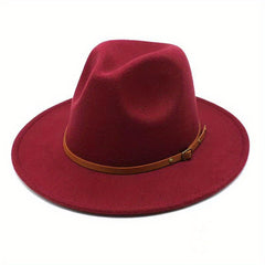 Large Brimmed Woolen Felt Top Hat - Autumn and Winter Jazz Hat