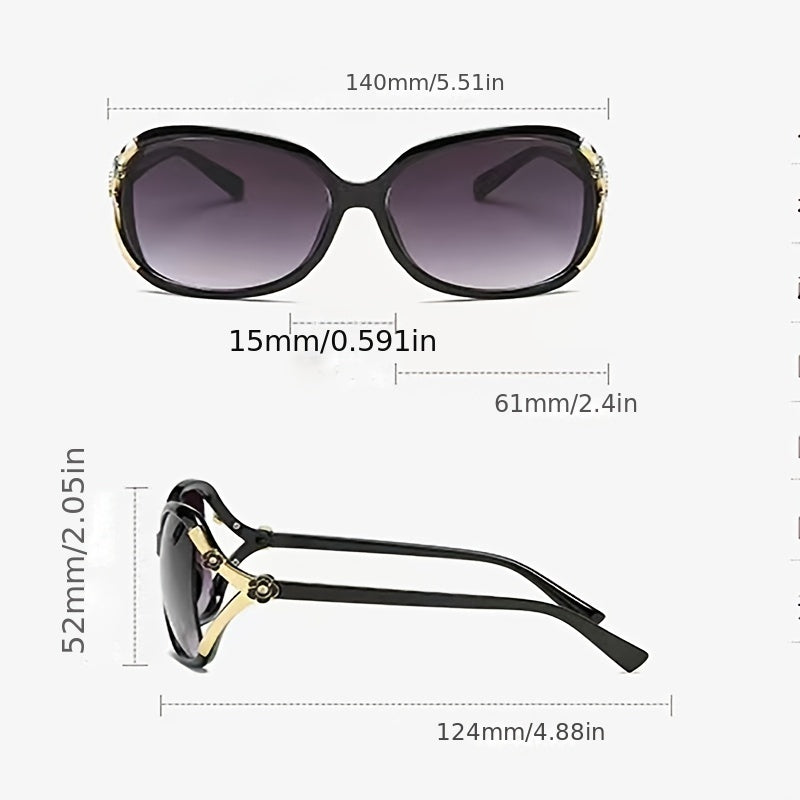Camellia Flower Sunglasses Large Gradient UV400 Sun Shades