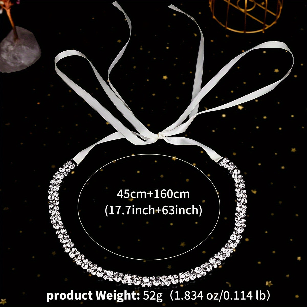 Sparkling Crystal Bridal Belt Thin Rhinestone Wedding Dress Accessory