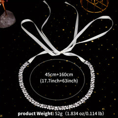 Sparkling Crystal Bridal Belt Thin Rhinestone Wedding Dress Accessory