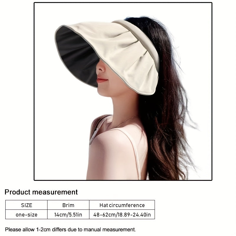 Foldable Shell Visor Hat Wide Brim UV Protection Sun Hat