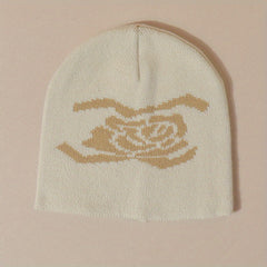 Y2K Flower Beanie Knitted Hat Street Style Warm Cap