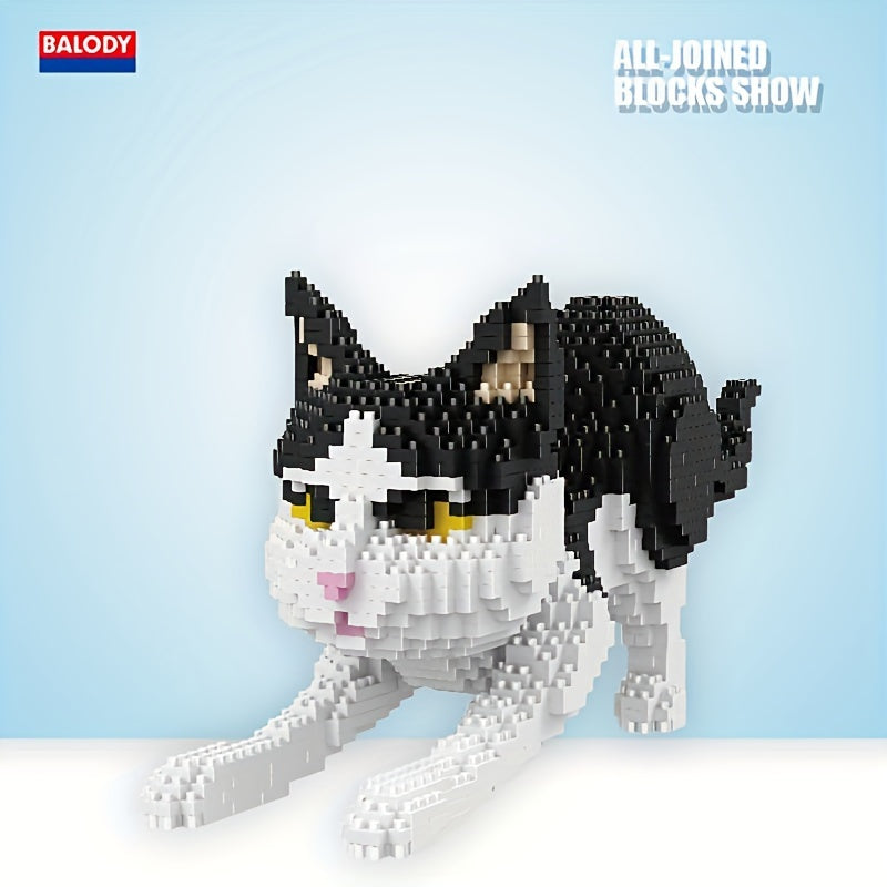 1390pcs Stretching Cat Building Blocks Holiday Creative Educational Toys
