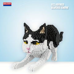 1390pcs Stretching Cat Building Blocks Holiday Creative Educational Toys