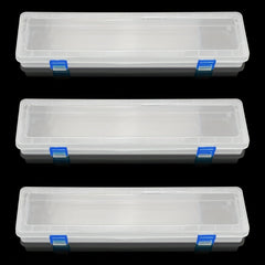 3pcs Translucent Plastic Storage Box for Long Paint Brushes Watercolor Pens