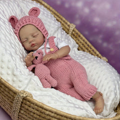 19inch Reborn Baby Doll Girl Vinyl Limbs Body Asleep Doll Pink Set Gift