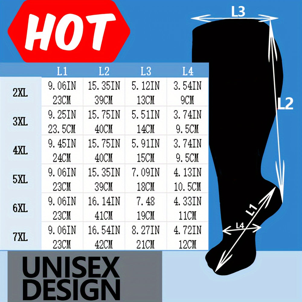 Compression Socks 15-20mmHg Wide Calf Knee High Stockings