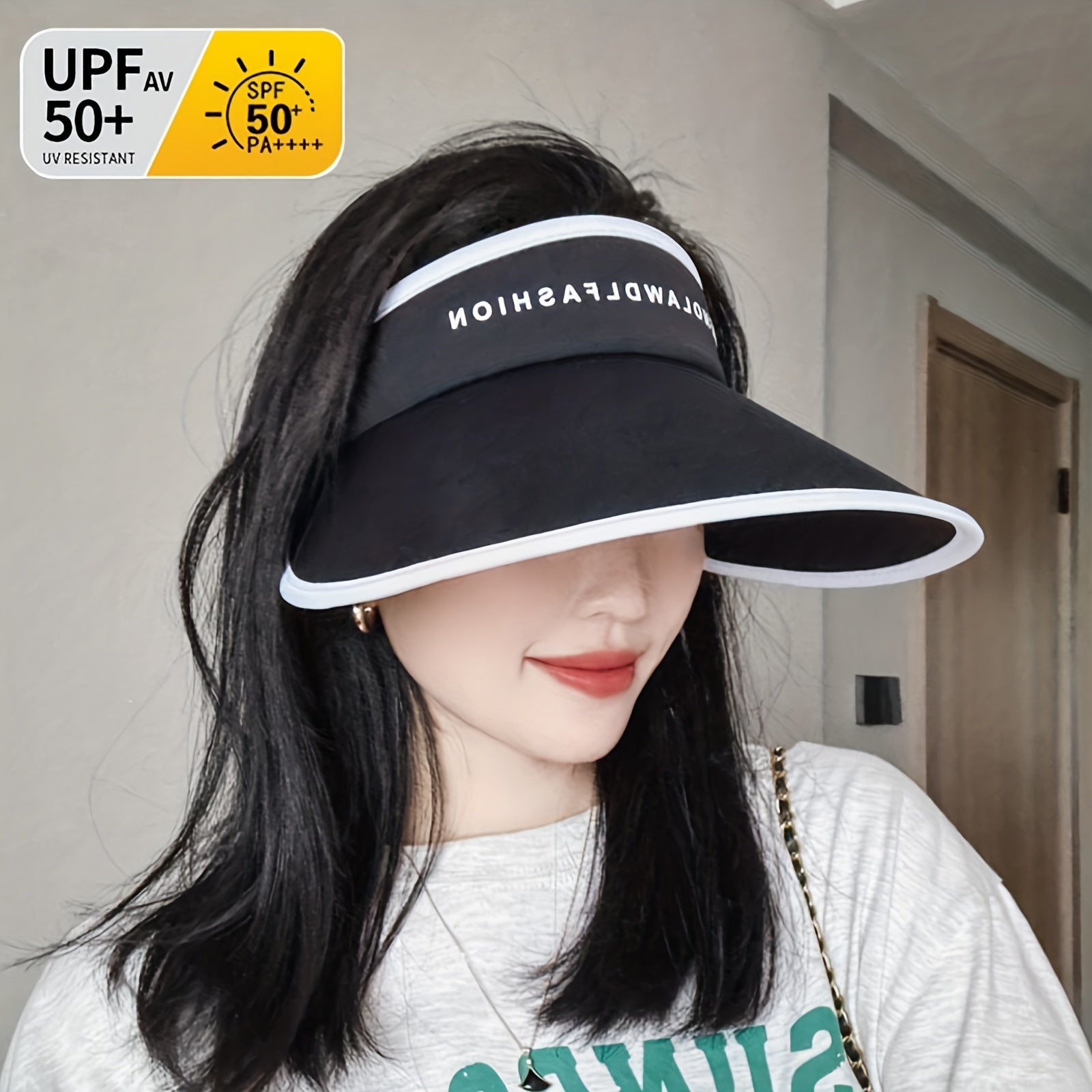 UPF50 Visor Hat Wide Brim Sun Hat Lightweight Outdoor Travel Beach Hats