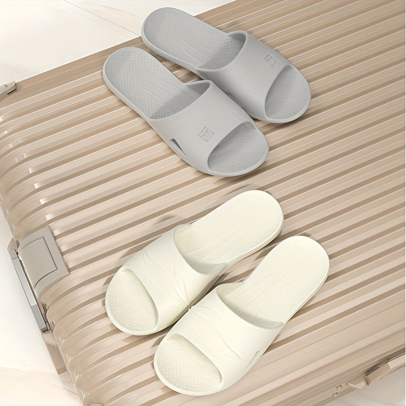 Men's Embossed Slides Non Slip Slippers Open Toe Shoes