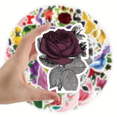 50pcs Retro Rose Enchantress Bouquet Graffiti Stickers DIY Decoration