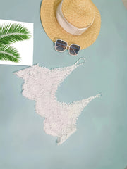 Sheer Fringe Trim V Neck Beachwear Top