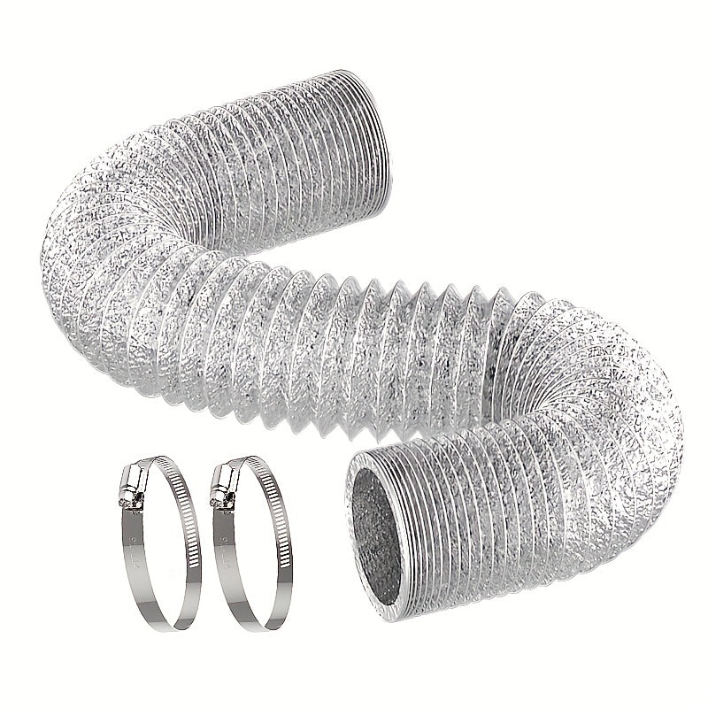 10-16cm Dryer Vent Hose Flexible Foil Non-Insulated, 8 Feet with 2 Clips
