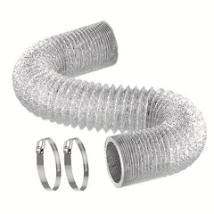 10-16cm Dryer Vent Hose Flexible Foil Non-Insulated, 8 Feet with 2 Clips