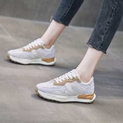 Women's Colorblock Sports Shoes Lace Up Running Sneakers