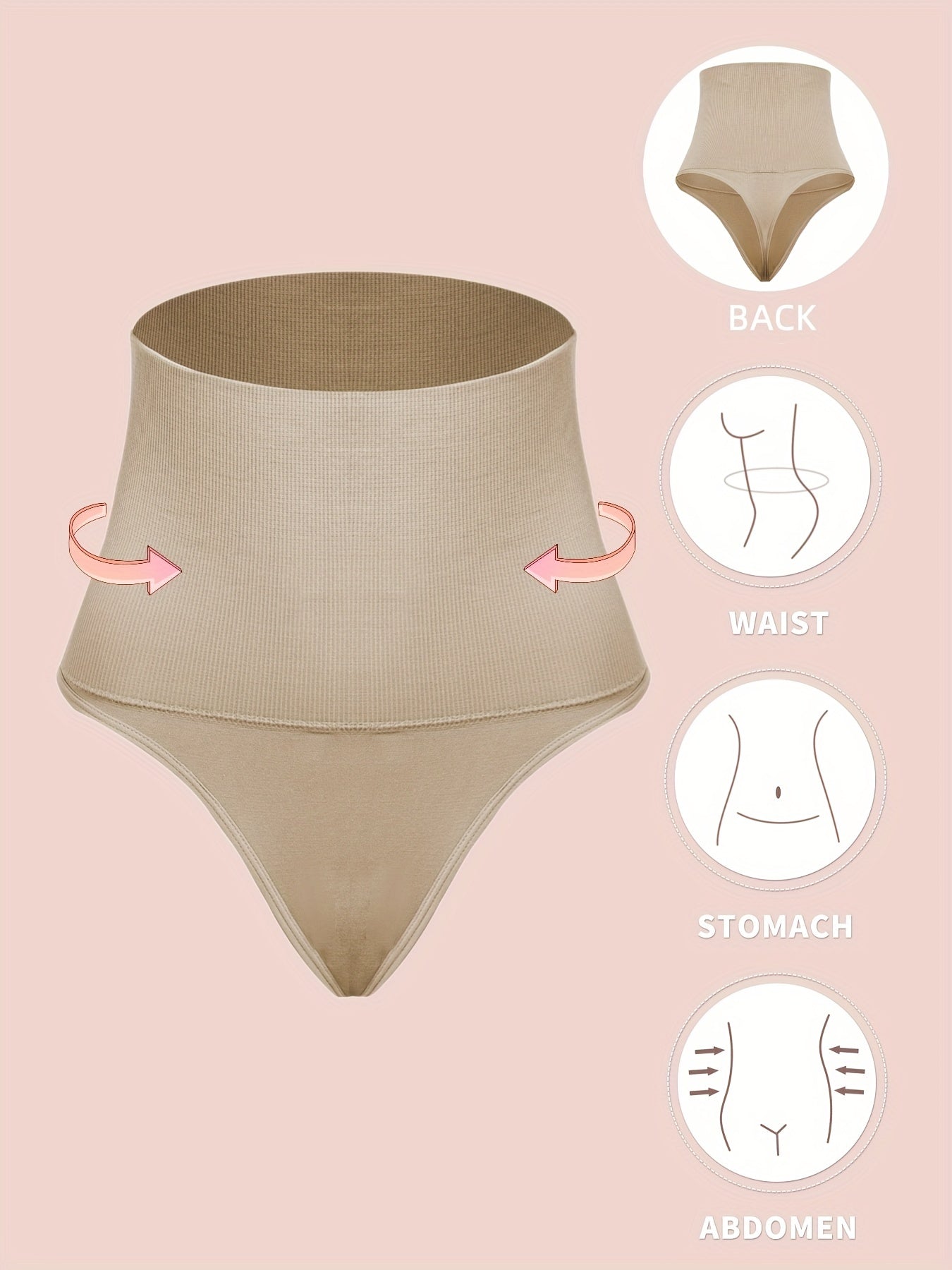 High Waist Shaping Thongs Tummy Control Slimmer Panties