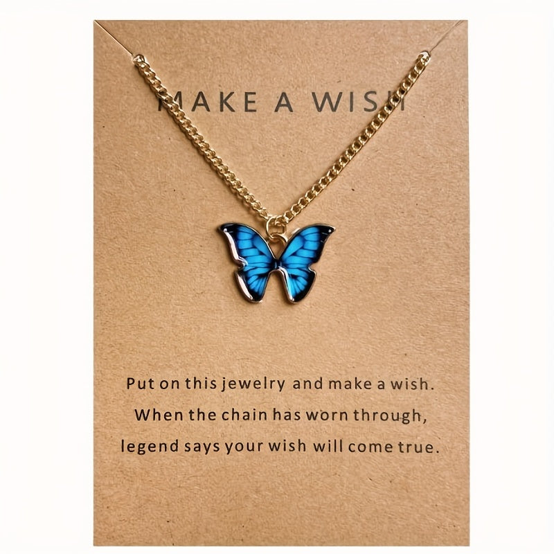 Bohemian Style Butterfly Pendant Necklace Holiday Gift