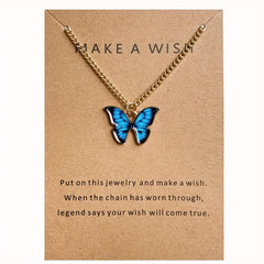 Bohemian Style Butterfly Pendant Necklace Holiday Gift