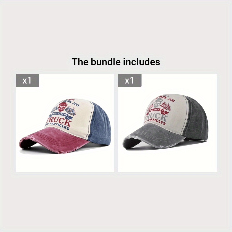 Creative Graffiti Print Baseball Cap Washed Distressed Hat