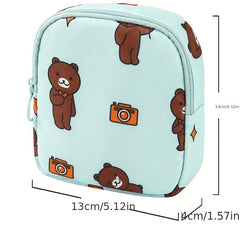 Cartoon Pattern Storage Bag Sanitary Napkin Zipper Pouch