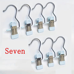 7pcs Non Marking Clips with Hook Dormitory Storage Artifact