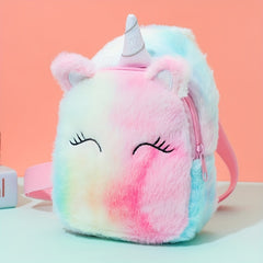 Kids Cartoon Plush Chest Bag Shoulder Bag Travel Backpack Girls