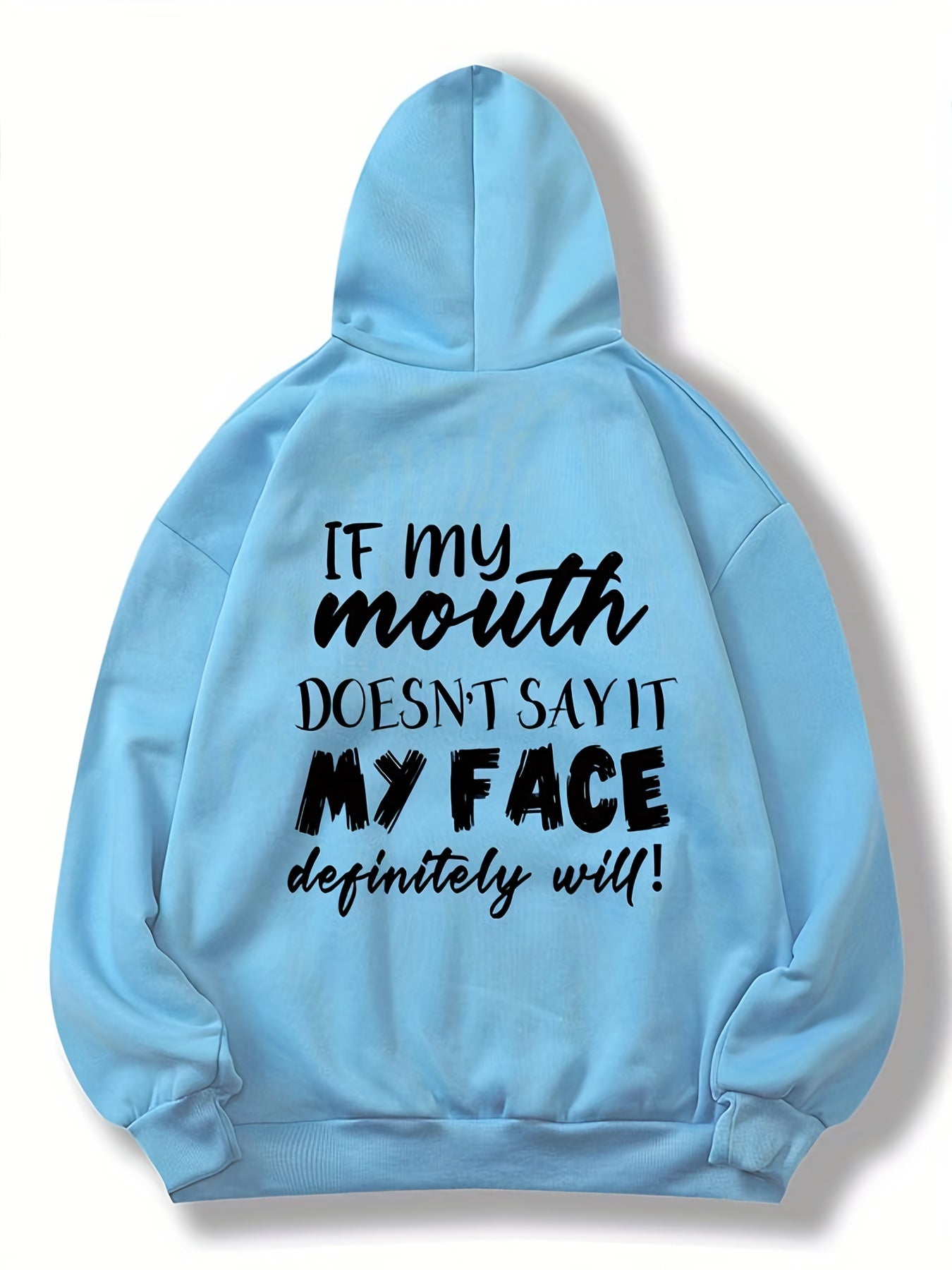 Graphic Print Drawstring Loose Hoodie Long Sleeve Sweatshirt