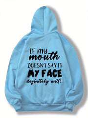 Graphic Print Drawstring Loose Hoodie Long Sleeve Sweatshirt