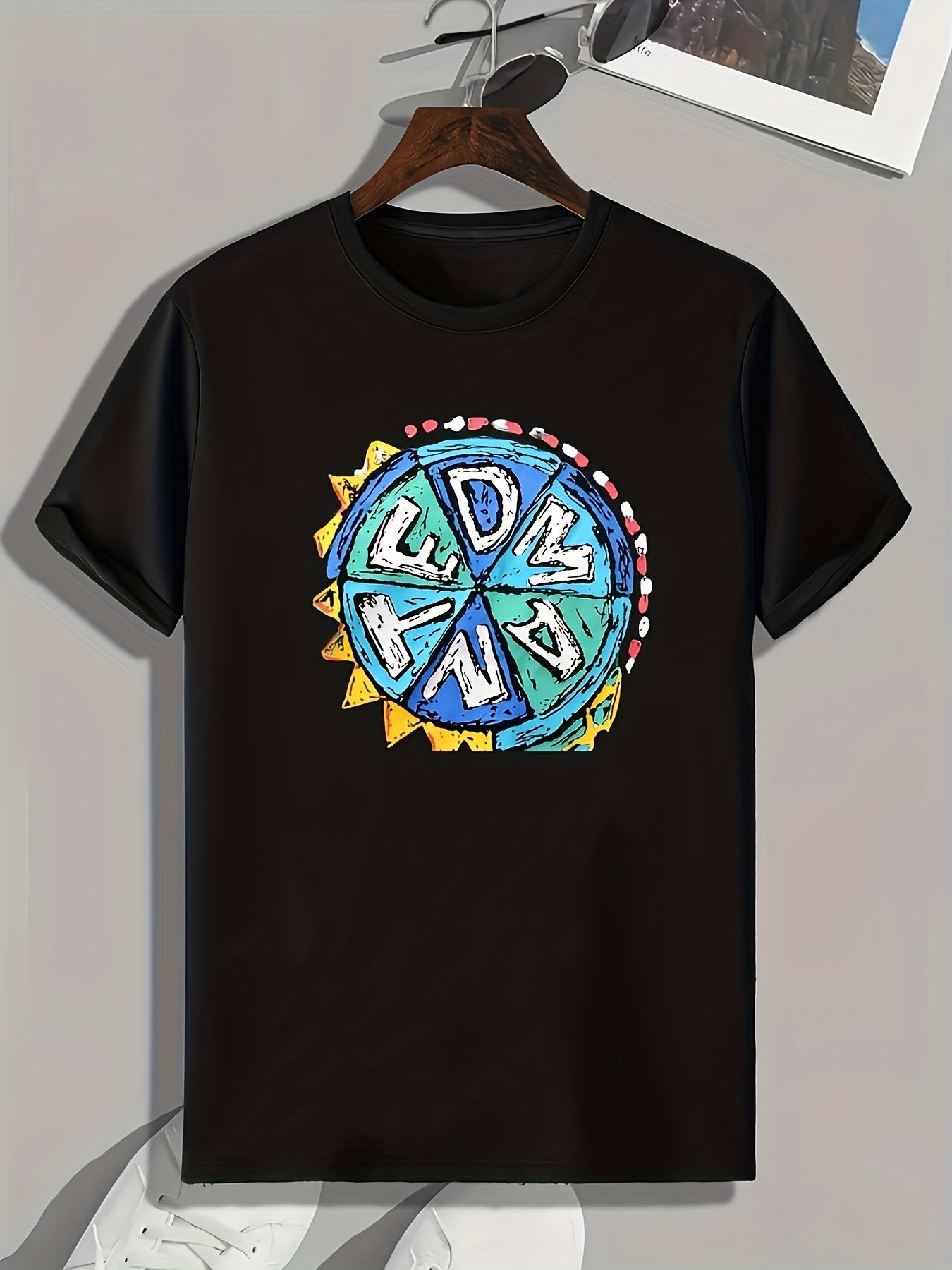 Pizza Pattern Print Men's Sports T-shirt Graphic Tee Summer Outdoor Clothes