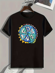 Pizza Pattern Print Men's Sports T-shirt Graphic Tee Summer Outdoor Clothes