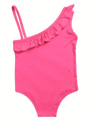 Unicorn Swimsuit Ruffle One Shoulder Tankini