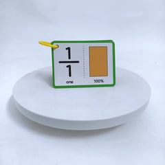 Fraction Flashcards 15pcs Mixed Colors for Teachers & Parents
