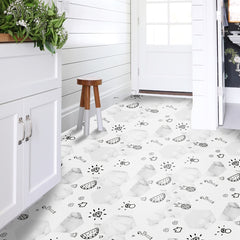 10pcs Geometric Flowers Hexagon Tile Stickers Waterproof Self-adhesive