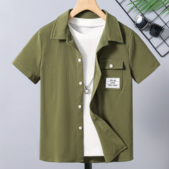 Boys Letter Graphic Print Casual Shirt