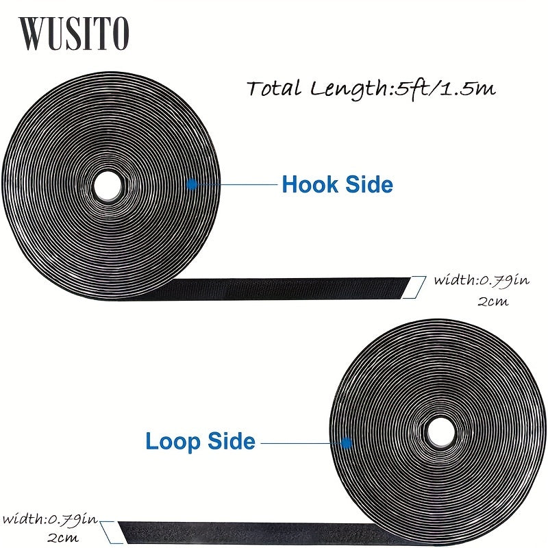 Hook And Loop Tape Sticky Back Fastener Roll 2.01 Cm Nylon Self Adhesive