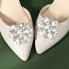 Crystal Flower Shoe Clips Wedding Party Accessories