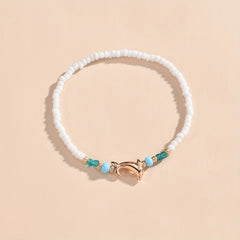 Dolphin Beads Beaded Anklet Rice Beads Boho Ocean Style Ankle Bracelet