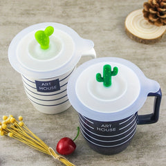 Cactus Silicone Cup Lids Creative Replaceable Coffee Cup Cover Mug Cover